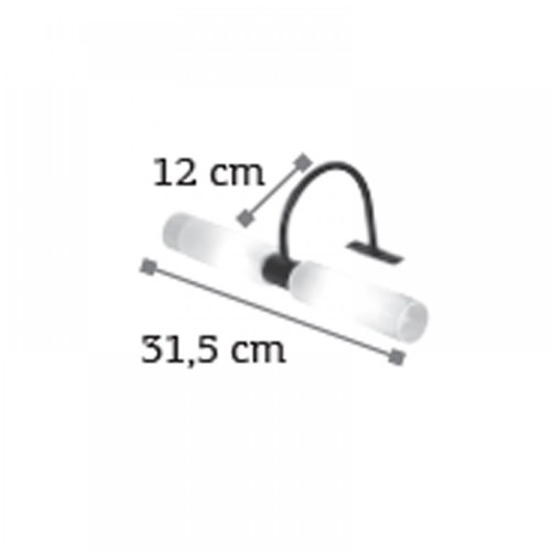 Επιτοίχιο Φωτιστικό Από Μαύρο Μέταλλο Και Αμμοβολή Γυαλί 2x G9 - Inlight