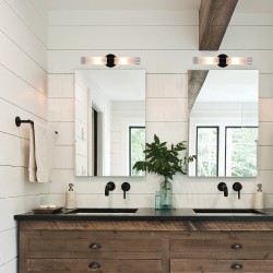 Επιτοίχιο Φωτιστικό Από Μαύρο Μέταλλο Και Αμμοβολή Γυαλί 2x G9 - Inlight