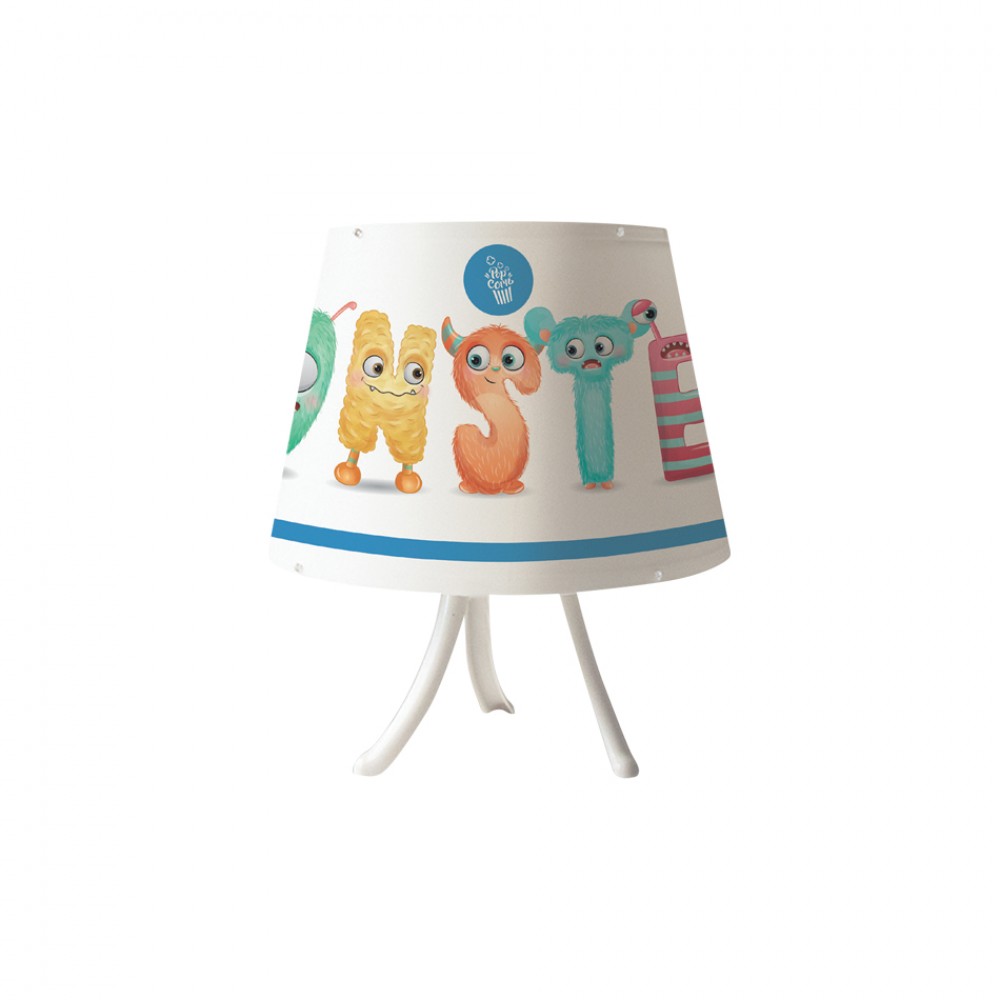 Επιτραπέζιο φωτιστικό από λευκό μέταλλο και καπέλο D:30cm - InLight