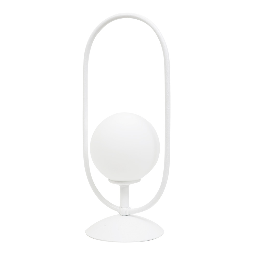 Επιτραπέζιο φωτιστικό σε λευκή απόχρωση και λευκή οπαλίνα 1XG9 D:40cm - InLight