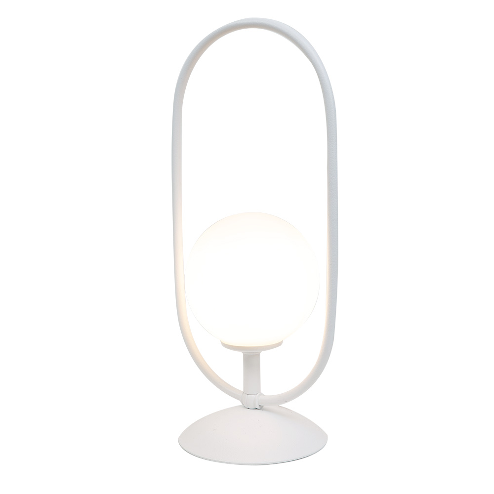 Επιτραπέζιο φωτιστικό σε λευκή απόχρωση και λευκή οπαλίνα 1XG9 D:40cm - InLight