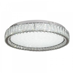 LED Πλαφονιέρα Οροφής Από Χρώμιο Μέταλλο Και Κρύσταλλα 80W 4000K - InLight