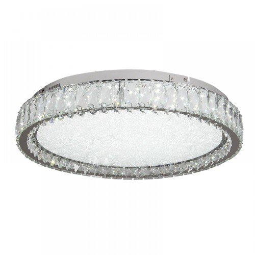 LED Πλαφονιέρα Οροφής Από Χρώμιο Μέταλλο Και Κρύσταλλα 80W 4000K - InLight