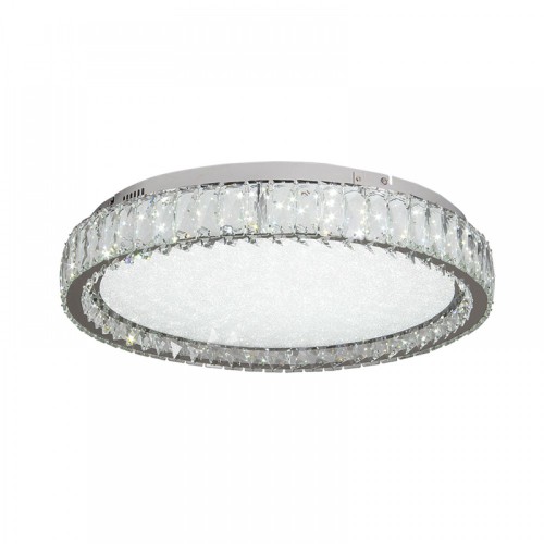 LED Πλαφονιέρα Οροφής Από Χρώμιο Μέταλλο Και Κρύσταλλα 48W 4000K - InLight