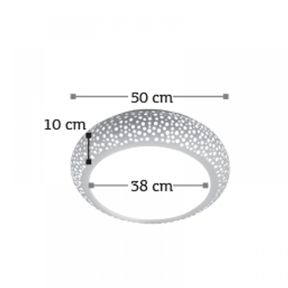 Πλαφονιέρα Οροφής Λευκή Από Γύψο 50CM 4xE27 - InLight