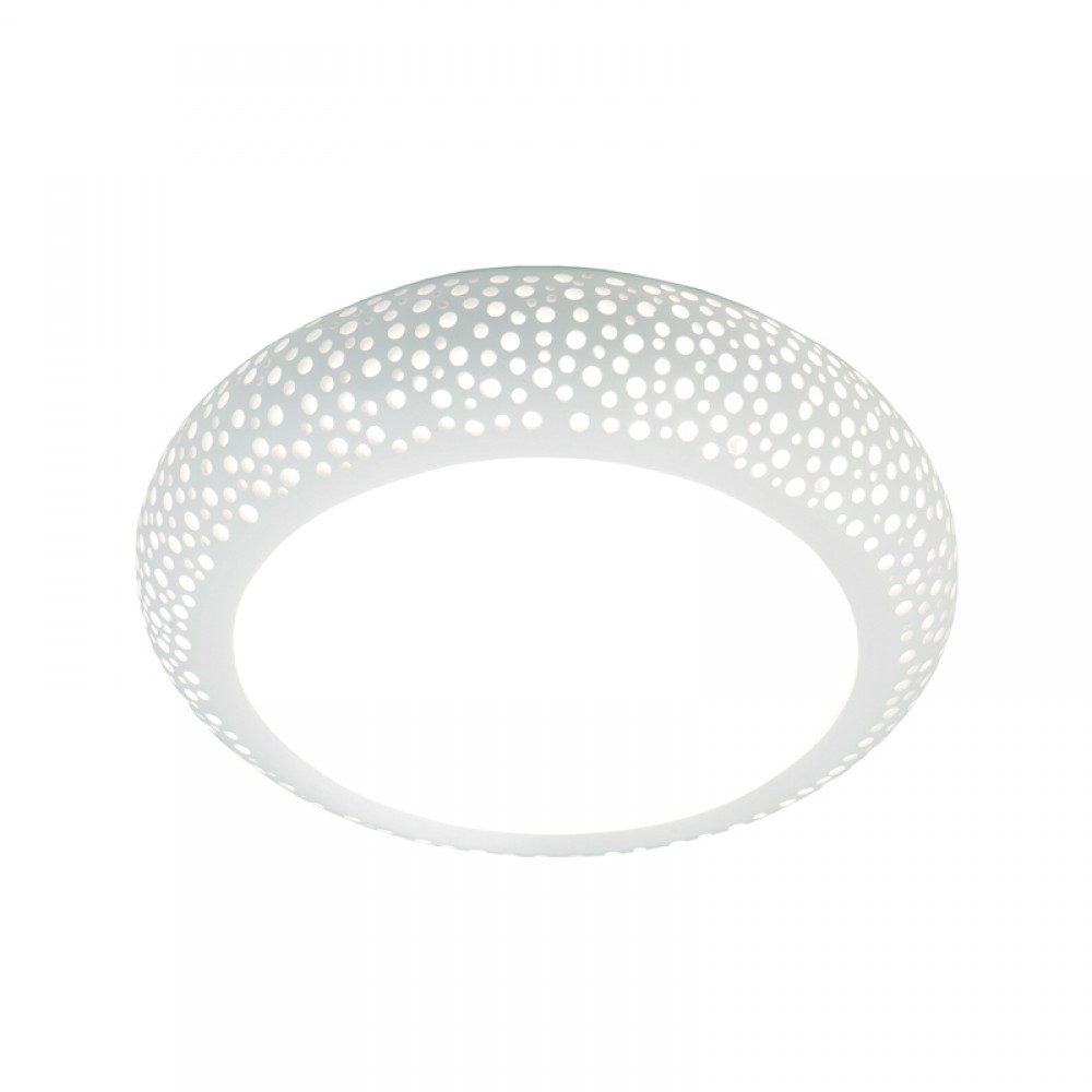 Πλαφονιέρα Οροφής Λευκή Από Γύψο 40CM 3xE27 - InLight