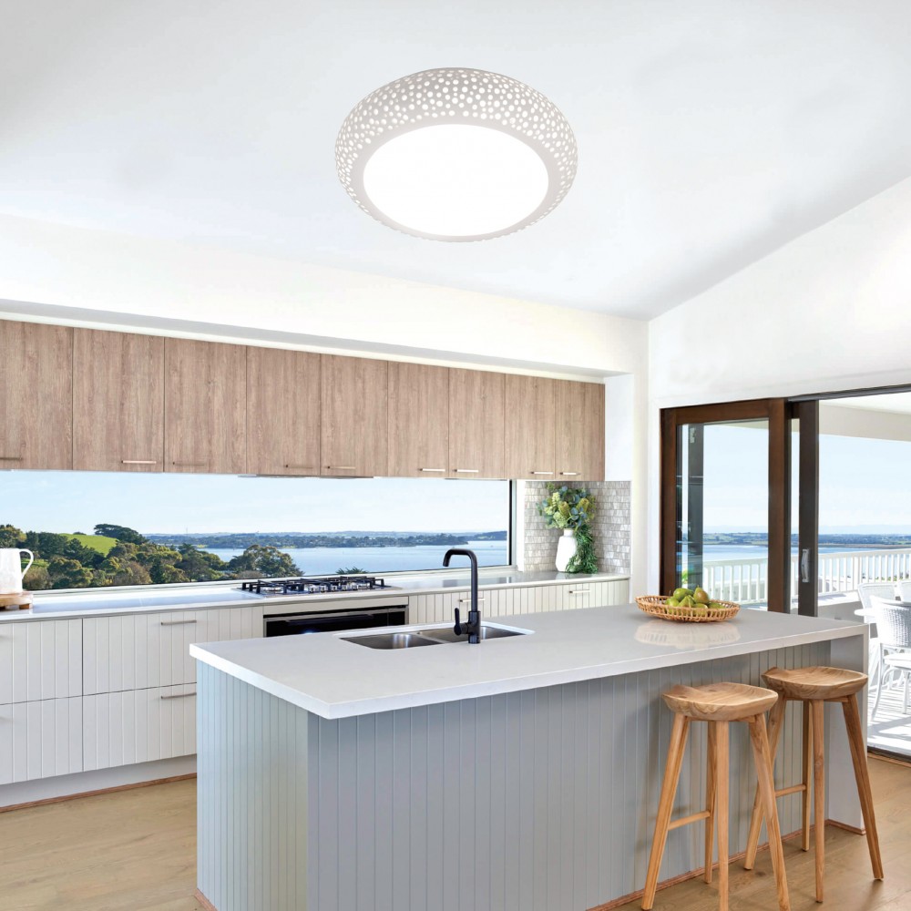 Πλαφονιέρα Οροφής Λευκή Από Γύψο 40CM 3xE27 - InLight