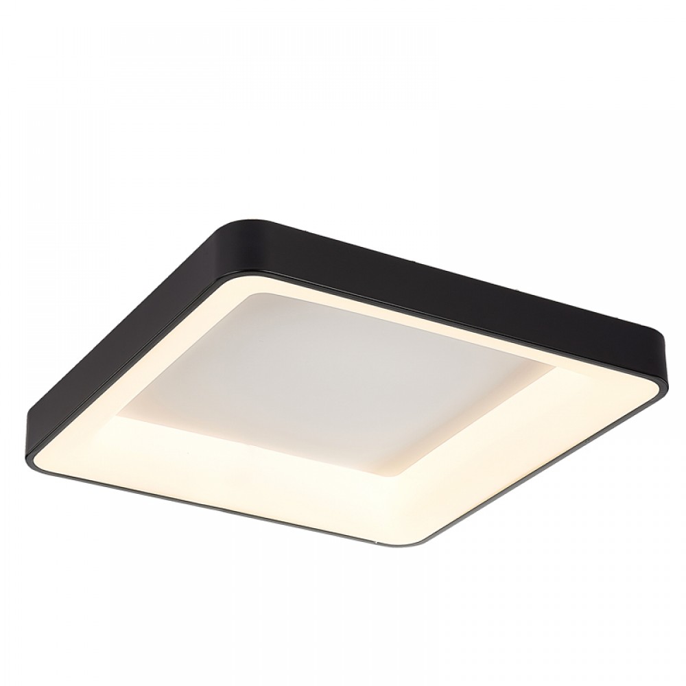 LED Πλαφονιέρα Οροφής Από Μαύρο Μέταλλο και Ακρυλικό Τετράγωνη 58W - InLight