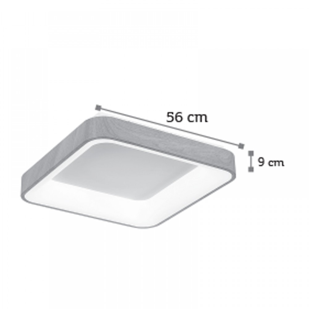 LED Πλαφονιέρα Οροφής Από Καφέ Μέταλλο και Ακρυλικό Τετράγωνη 58W - InLight