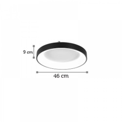 LED Πλαφονιέρα Οροφής Από Μαύρο Μέταλλο και Ακρυλικό Κυκλική 48W - InLight