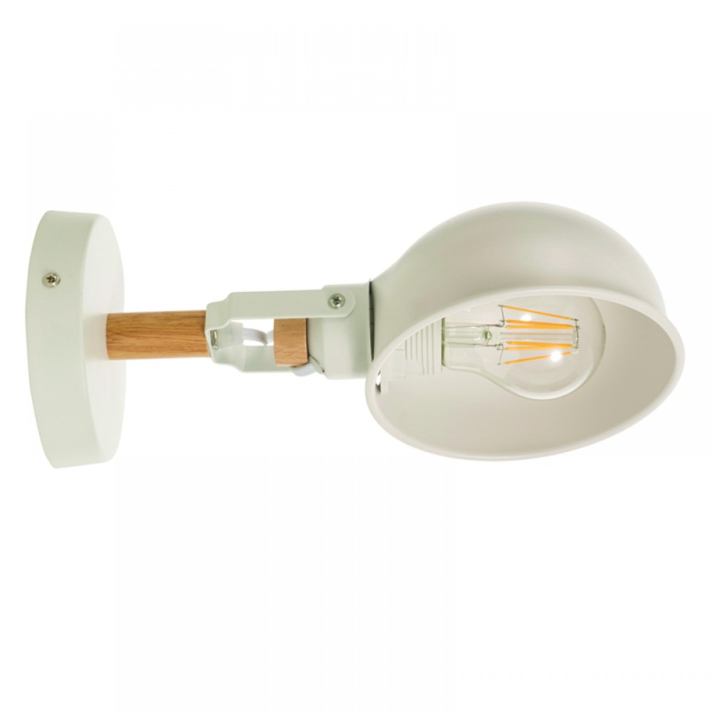 Επιτοίχιο Φωτιστικό Από Λευκό Μέταλλο Και Ξύλο 1xE27 - InLight