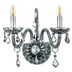Επιτοίχιο Φωτιστικό Από Φιμέ Γυαλί και Κρύσταλλα 2X E14 InLight