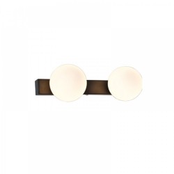 Επιτοίχιο Φωτιστικό Από Μαύρο Μέταλλο και Λευκή Οπαλίνα 2x G9 InLight