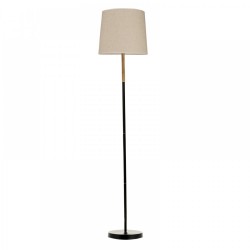 Επιδαπέδιο Φωτιστικό από Μαύρο Μέταλλο και Υφασμάτινο Καπέλο 1xE27 InLight