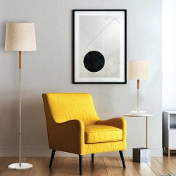 Επιδαπέδιο Φωτιστικό από Λευκό Μέταλλο και Υφασμάτινο Καπέλο 1xE27 InLight