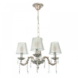 Κρεμαστό Φωτιστικό από Μέταλλο σε Μπεζ Πατίνα και Κρύσταλλα 3X E14 - InLight