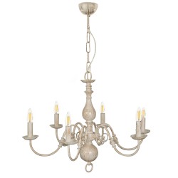 Κρεμαστό Φωτιστικό Από Μέταλλο σε Λευκή Πατίνα 6X E14 - InLight