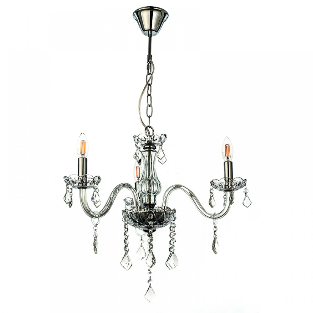Κρεμαστό Φωτιστικό Από Γυαλί σε Διάφορα Χρώματα Και Κρύσταλλα 3X E14 - InLight
