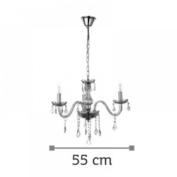 Κρεμαστό Φωτιστικό Από Γυαλί σε Διάφορα Χρώματα Και Κρύσταλλα 3X E14 - InLight