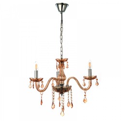 Κρεμαστό Φωτιστικό Από Γυαλί σε Διάφορα Χρώματα Και Κρύσταλλα 3X E14 - InLight