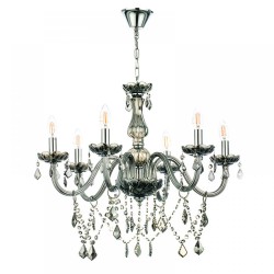 Κρεμαστό Φωτιστικό Από Γυαλί σε Διάφορα Χρώματα Και Κρύσταλλα 6X E14 - InLight