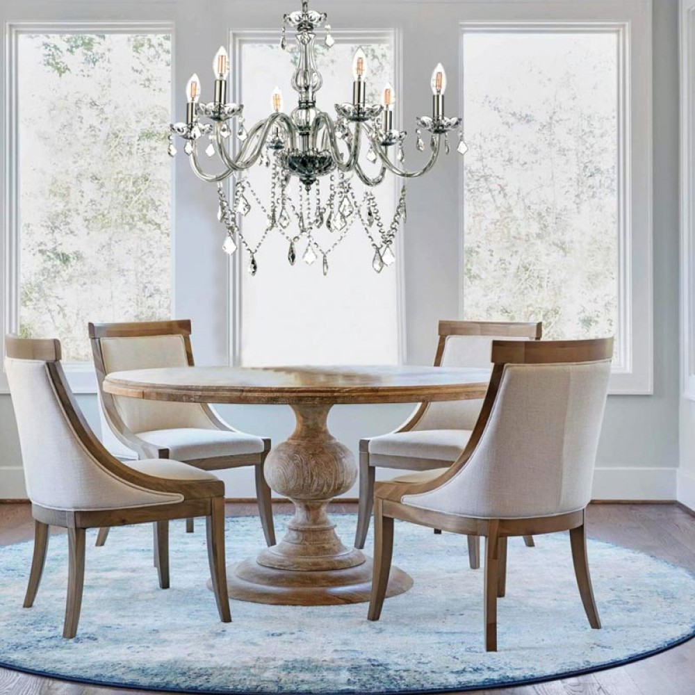 Κρεμαστό Φωτιστικό Από Γυαλί σε Διάφορα Χρώματα Και Κρύσταλλα 6X E14 - InLight