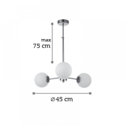 Κρεμαστό Φωτιστικό Από Μαύρο Μέταλλο και Λευκή Οπαλίνα 3xG9 InLight