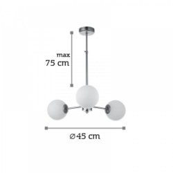 Κρεμαστό Φωτιστικό Από Χρυσό Ματ - Χρώμιο Μέταλλο και Λευκή Οπαλίνα 3xG9 InLight
