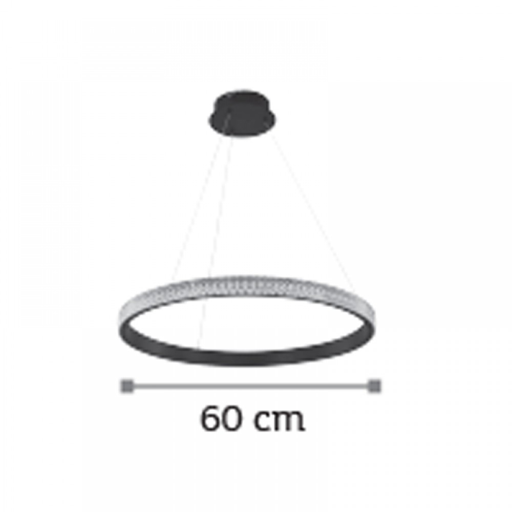 LED Κρεμαστό φωτιστικό από χρώμιο Ή χρυσαφί αλουμίνιο και ακρυλικό 56W - InLight