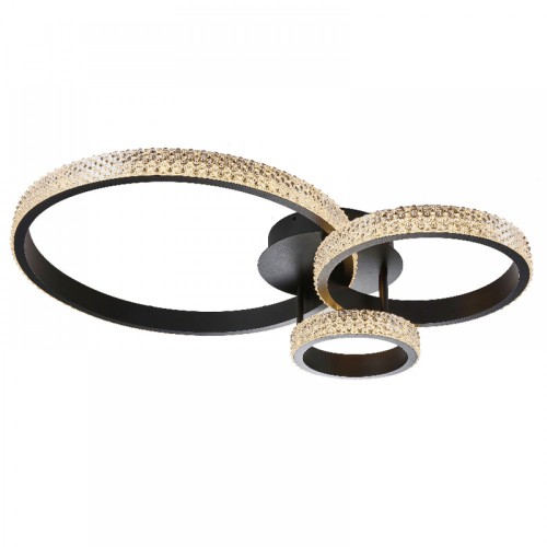 LED Πλαφονιέρα Οροφής Από Μαύρο Αλουμίνιο και Ακρυλικό 96W 3000K - InLight