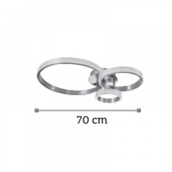 LED Πλαφονιέρα Οροφής Από Χρώμιο Αλουμίνιο και Ακρυλικό 96W 3000K - InLight