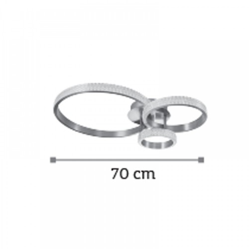 LED Πλαφονιέρα Οροφής Από Χρώμιο Αλουμίνιο και Ακρυλικό 96W 3000K - InLight