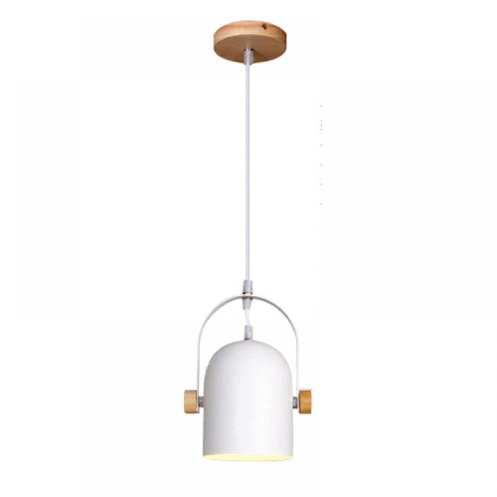 Κρεμαστό φωτιστικό Από Μέταλλο και Ξύλο Μαύρο Ή Λευκό 1xE27 InLight