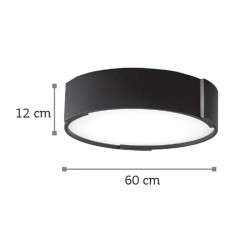 LED Φωτιστικό Οροφής Από Αλουμίνιο σε Μαύρη Απόχρωση και Ακριλικό 58W - InLight