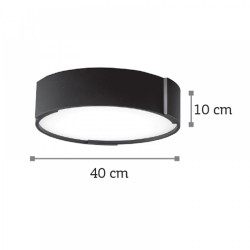 LED Φωτιστικό Οροφής Από Αλουμίνιο σε Μαύρη Απόχρωση και Ακριλικό 26W - InLight