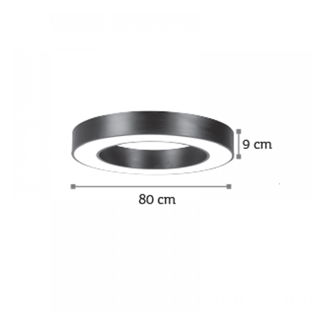 LED Κρεμαστό Φωτιστικό Από Αλουμίνιο Σε Μαύρη Απόχρωση 75W - InLight