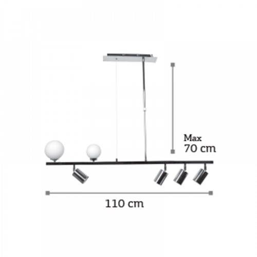 Κρεμαστό Φωτιστικό Από Χρυσαφί ή Χρώμιο Μέταλλο και Λευκή Οπαλίνα 4xGU10 - 2xG9 InLight