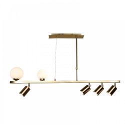 Κρεμαστό Φωτιστικό Από Χρυσαφί ή Χρώμιο Μέταλλο και Λευκή Οπαλίνα 4xGU10 - 2xG9 InLight