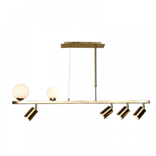 Κρεμαστό Φωτιστικό Από Χρυσαφί ή Χρώμιο Μέταλλο και Λευκή Οπαλίνα 4xGU10 - 2xG9 InLight