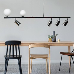 Κρεμαστό Φωτιστικό Από Χρυσαφί ή Χρώμιο Μέταλλο και Λευκή Οπαλίνα 4xGU10 - 2xG9 InLight