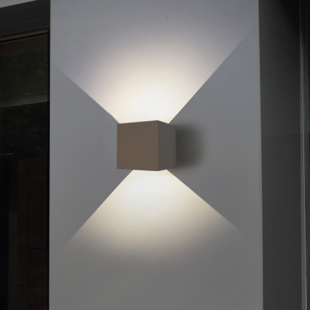 InLight Emerald LED 10W 3000K Απλίκα Εξωτερικού Χώρου Γκρι D:9,9cmx9,9cm