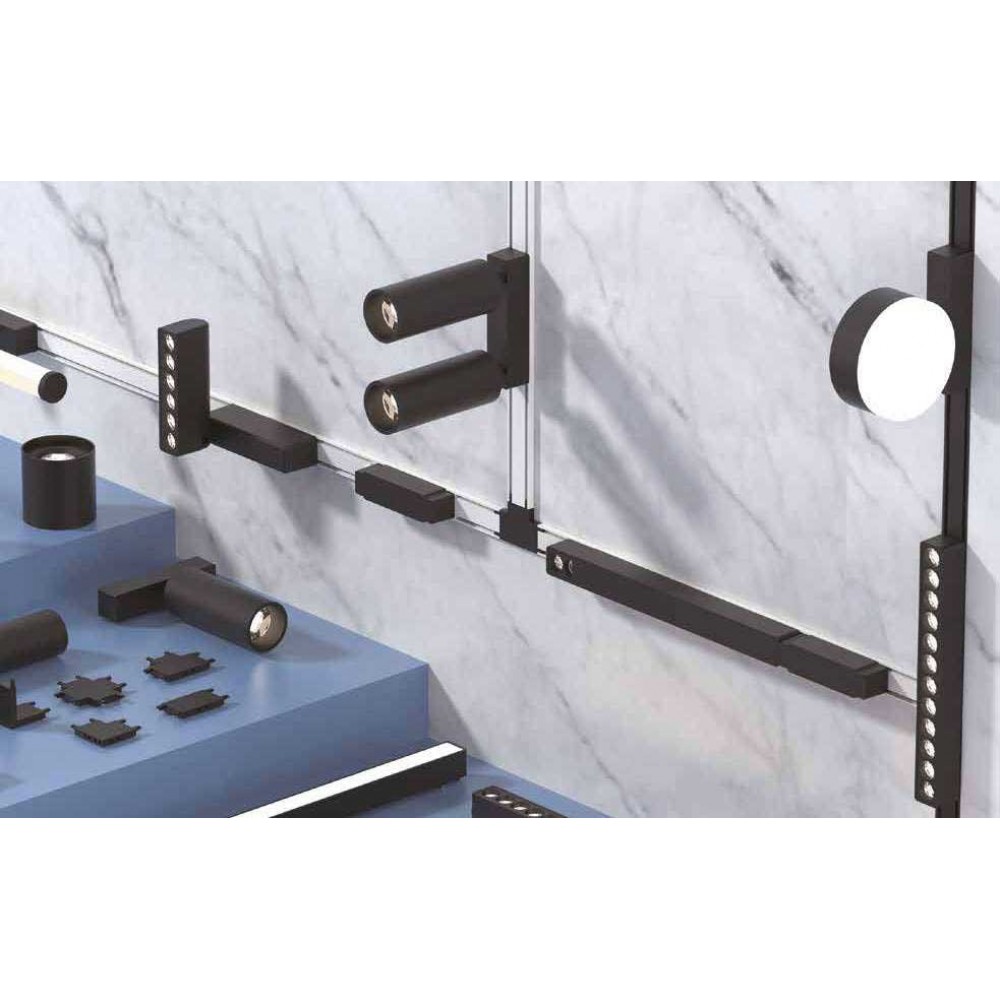 Φωτιστικό LED 2x9W 3CCT για Ultra-Thin μαγνητική ράγα σε μαύρη απόχρωση D:16cmX4,4cm - InLight