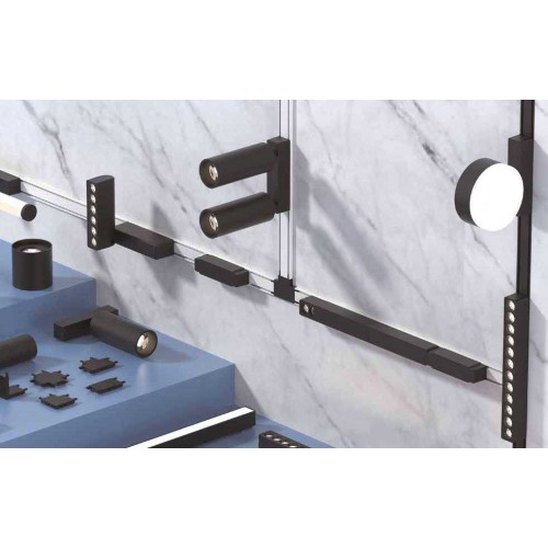 Φωτιστικό LED 9W 3CCT για Ultra-Thin μαγνητική ράγα σε μαύρη απόχρωση (by tuya and zigbee) D:16cmX4,5cm - InLight