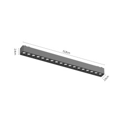 InLight Φωτιστικό LED 18W 3000K για Ultra-Thin μαγνητική ράγα σε Λευκή απόχρωση D:33,8cmX2,4cm