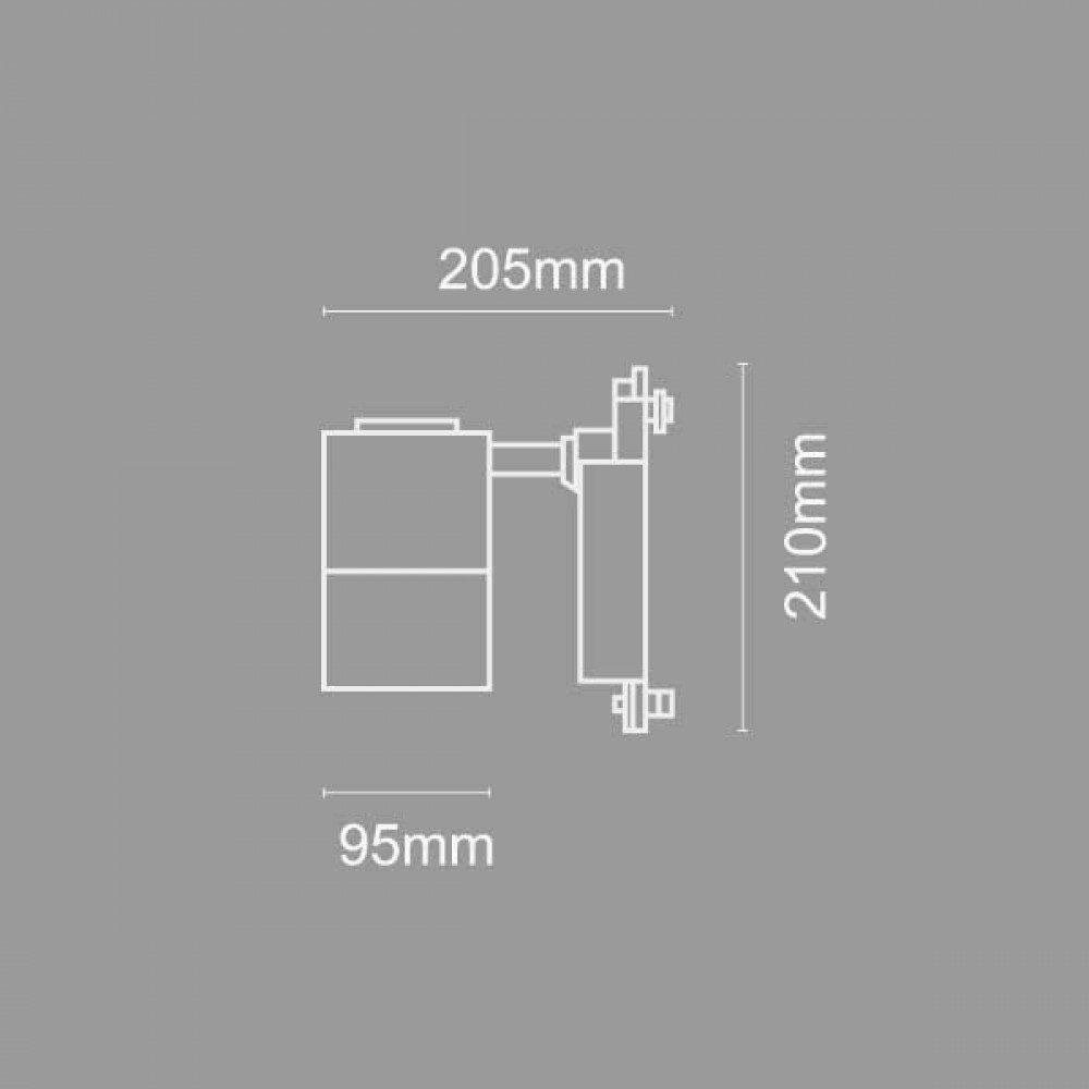 Σποτ Ράγας Μαύρο LED 30W Θερμό Λευκό - InLight