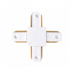 Σύνδεσμος Μαύρος Μονοφασικής Ράγας Λευκό - InLight