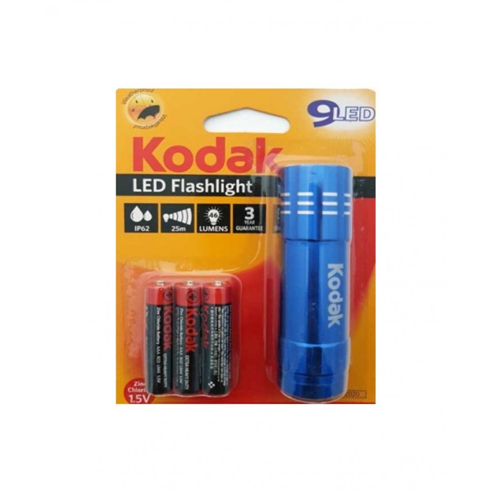 Φακός Μπαταρίας 46 lumen FLASHLIGHT 9 LED Μπλε - KODAK