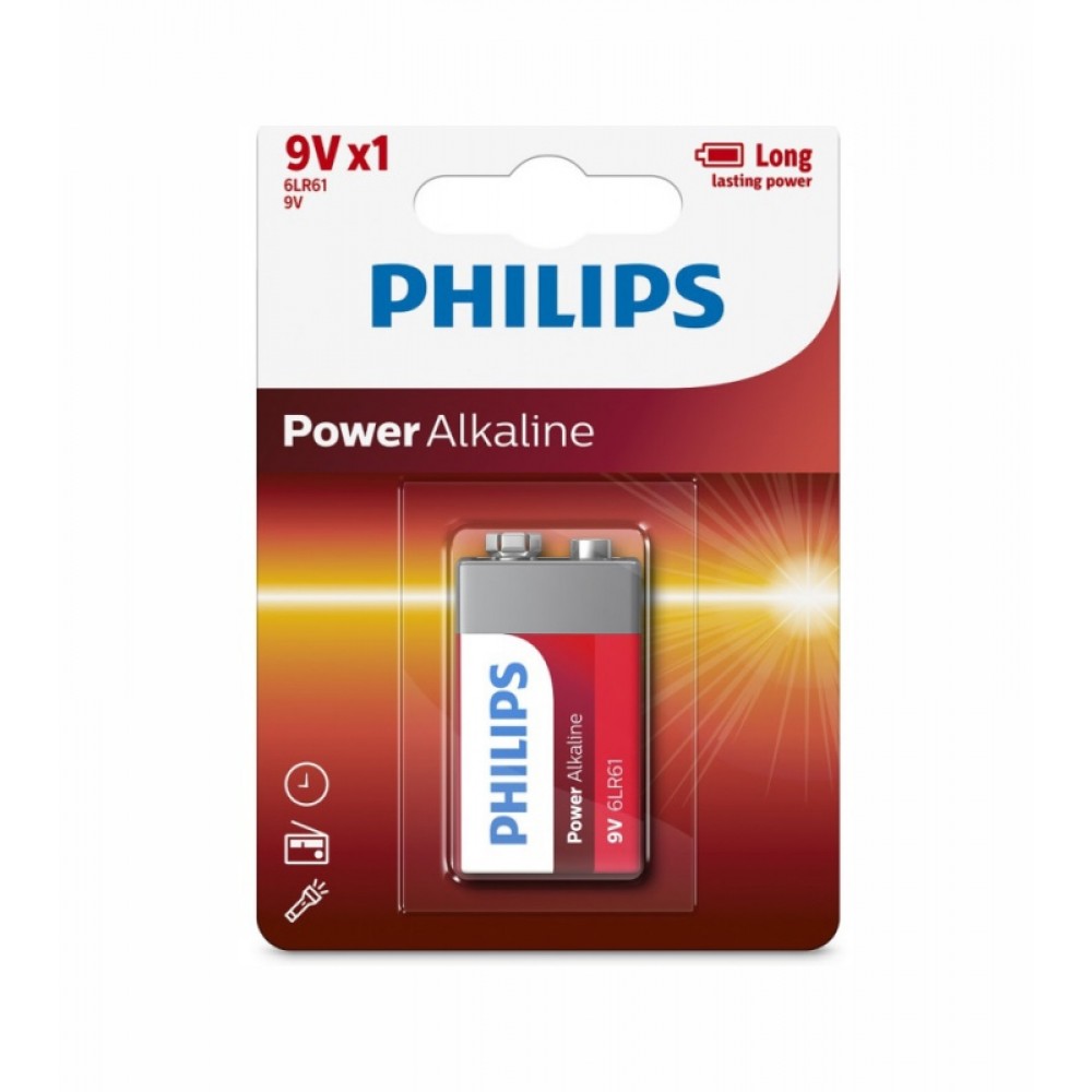 PHILIPS POWER ALK 9V B1 6LR61P1B/05 38236 ΜΠΑΤΑΡΙΑ