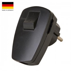 Φις Σούκο Πλαστικό Γωνιακό Με Διακόπτη Μαύρο 250V - Kopp