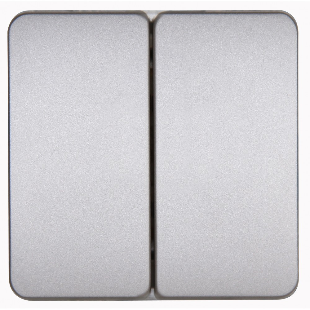 Διακόπτης Διπλός Μπουτόν Σε Ασημί Χρώμα 10A 250V HK02 - Kopp